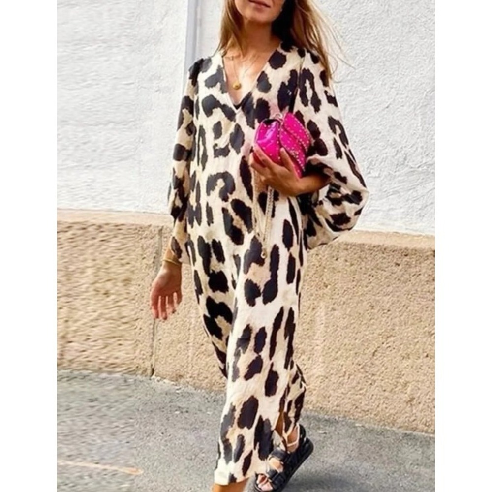 Mazik leopard print shift dress size small